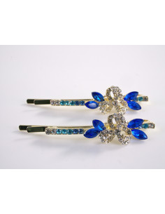 Wsuwka do włosów  KWIATKI z kryształkami 2 szt. Lolita...