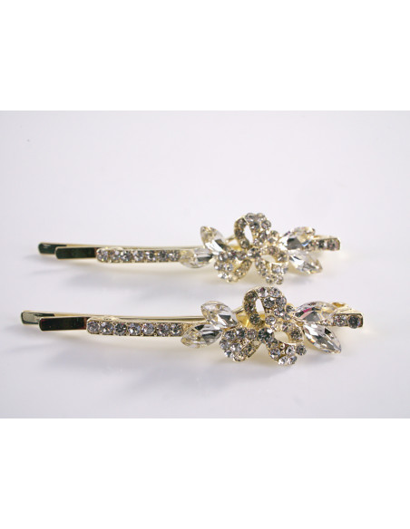 Wsuwka do włosów  KWIATKI z kryształkami 2 szt. Lolita Akcesoria CRYSTAL