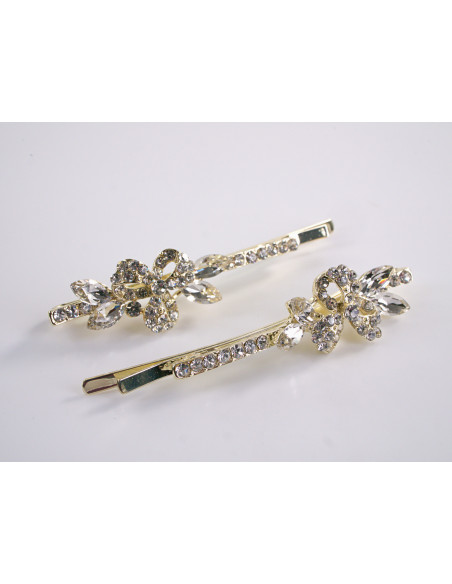 Wsuwka do włosów  KWIATKI z kryształkami 2 szt. Lolita Akcesoria CRYSTAL