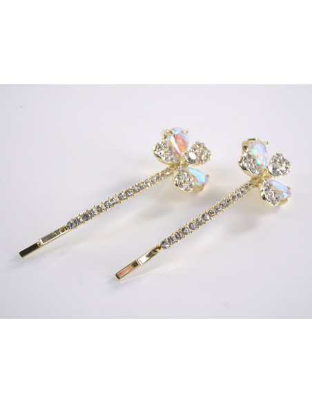 Wsuwka do włosów KWIATEK z kryształkami 2 szt. Lolita Akcesoria CRYSTAL AB