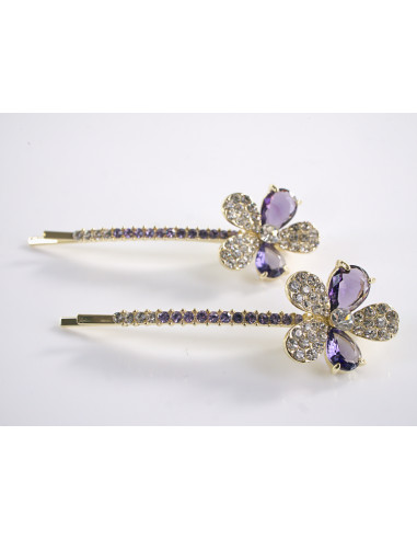 Wsuwka do włosów KWIATEK z kryształkami 2 szt....