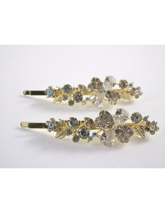 Wsuwka do włosów KWIATKI  z kryształkami 2 szt. Lolita...