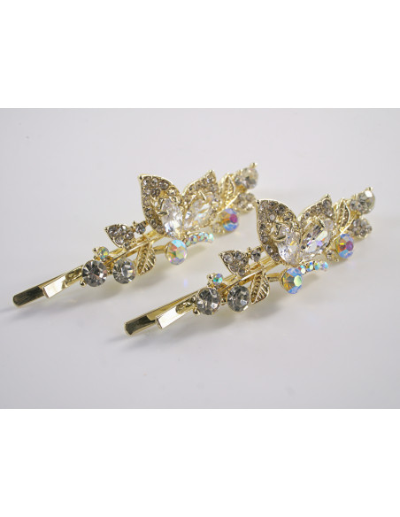 Wsuwka do włosów MOTYLE z kryształkami 2 szt. Lolita Akcesoria CRYSTAL AB