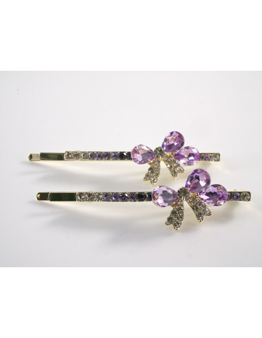 Wsuwka do włosów KOKARDKI z kryształkami 2 szt...