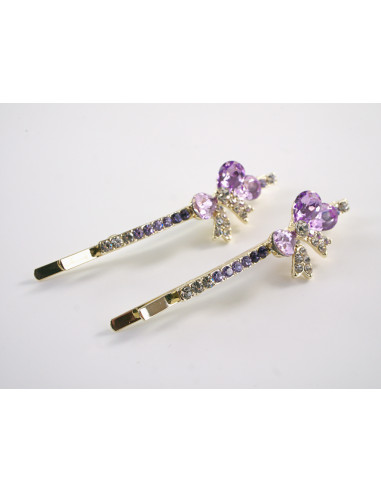 Wsuwka do włosów KOKARDKI z kryształkami 2 szt...