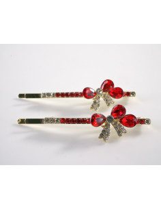 Wsuwka do włosów KOKARDKI z kryształkami 2 szt Lolita...