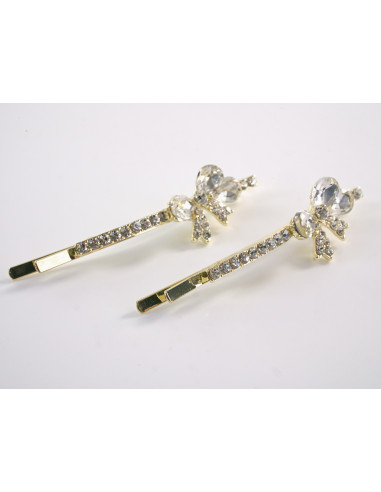 Wsuwka do włosów KOKARDKI z kryształkami 2 szt...