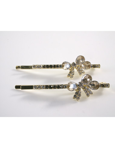 Wsuwka do włosów KOKARDKI z kryształkami 2 szt...