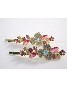 Wsuwka do włosów KWIATKI z kryształkami 2 szt. Lolita...