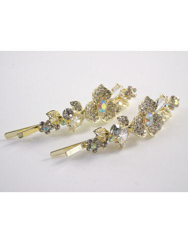 Wsuwka do włosów KWIATKI z kryształkami 2 szt....