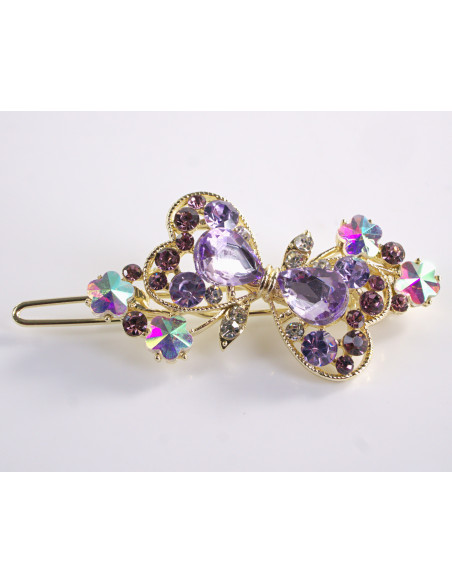 SPINKA  do włosów KOKARDKI Z KRYSZTAŁKAMI  Lolita Akcesoria FIOLETOWY