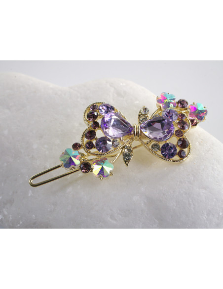 SPINKA  do włosów KOKARDKI Z KRYSZTAŁKAMI  Lolita Akcesoria FIOLETOWY