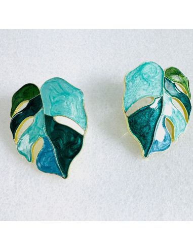 Kolczyki ZIELONE LIŚCIE BOHO Lolita Accessories...