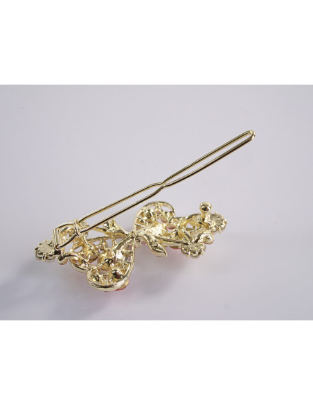 SPINKA  do włosów KOKARDKI Z KRYSZTAŁKAMI  Lolita Akcesoria RÓŻOWY