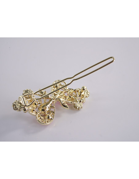 SPINKA  do włosów KOKARDKI Z KRYSZTAŁKAMI  Lolita Akcesoria RÓŻOWY MALINOWY