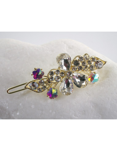 SPINKA  do włosów KWIATUSZKI Z KRYSZTAŁKAMI...