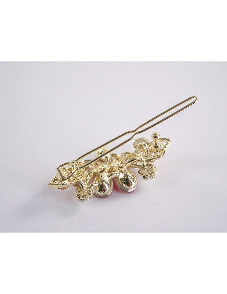 SPINKA  do włosów KWIATKI Z KRYSZTAŁKAMI  Lolita Akcesoria RÓŻOWY MALINOWY