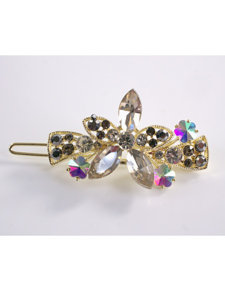 SPINKA  do włosów KWIATUSZKI Z KRYSZTAŁKAMI  Lolita Akcesoria GRAFITOWY