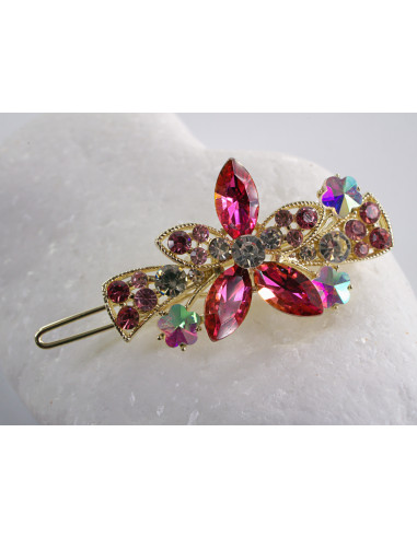 SPINKA  do włosów KWIATKI Z KRYSZTAŁKAMI...