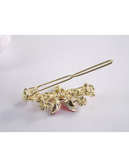 SPINKA  do włosów KWIATKI Z KRYSZTAŁKAMI  Lolita Akcesoria RÓŻOWY MALINOWY