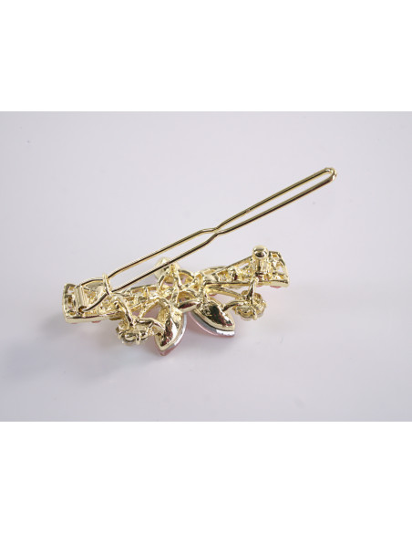 SPINKA  do włosów KWIATUSZKI Z KRYSZTAŁKAMI  Lolita Akcesoria RÓŻOWY