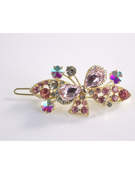 SPINKA  do włosów KOKARDKI Z KRYSZTAŁKAMI  Lolita Akcesoria RÓŻOWY