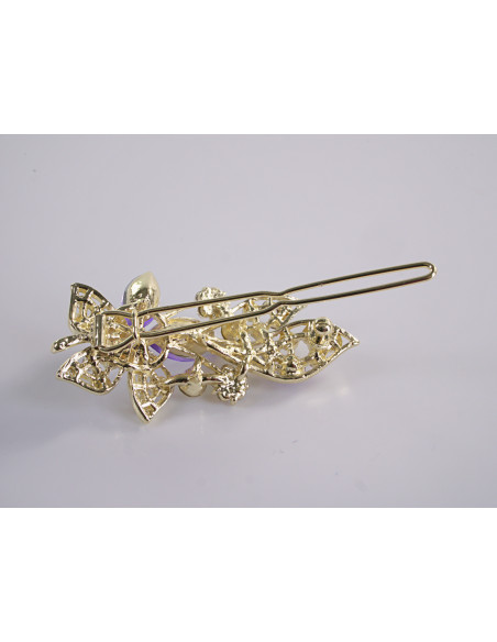 SPINKA  do włosów KWIATUSZKI Z KRYSZTAŁKAMI  Lolita Akcesoria FIOLETOWY