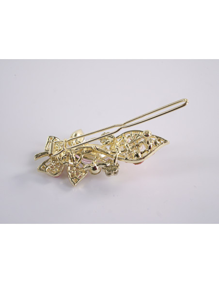 SPINKA  do włosów KWIATUSZKI Z KRYSZTAŁKAMI  Lolita Akcesoria RÓŻOWY