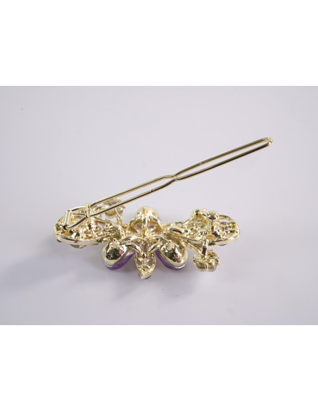 SPINKA  do włosów KWIATUSZKI Z KRYSZTAŁKAMI  Lolita Akcesoria FIOLETOWY