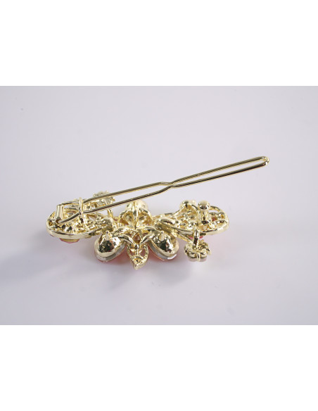 SPINKA  do włosów KWIATKI Z KRYSZTAŁKAMI  Lolita Akcesoria RÓŻOWY MALINOWY