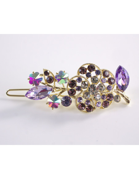 SPINKA  do włosów RÓŻYCZKA Z KRYSZTAŁKAMI  Lolita Akcesoria FIOLETOWY