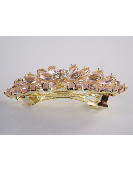 KLAMRA FRANCUSKA DO WŁOSÓW KŁOS Z KAMIENIAMI LOLITA AKCESORIA RÓŻOWA