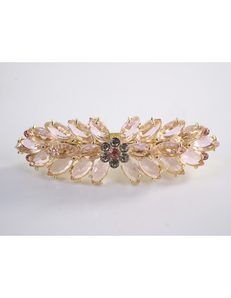 KLAMRA FRANCUSKA DO WŁOSÓW KŁOS Z KAMIENIAMI LOLITA AKCESORIA RÓŻOWA