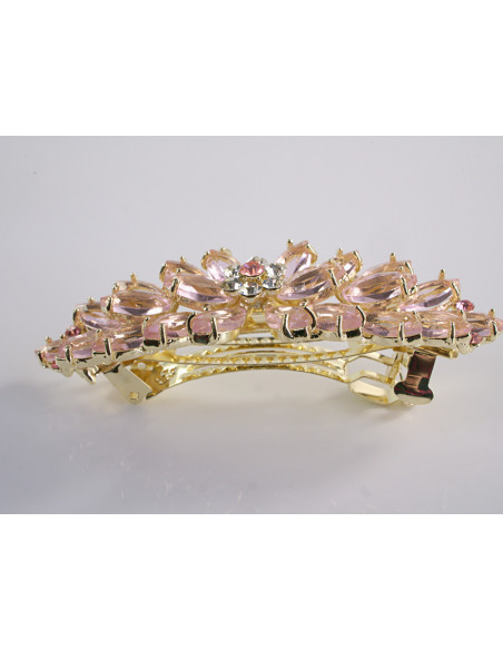 KLAMRA FRANCUSKA DO WŁOSÓW KŁOS Z KAMIENIAMI LOLITA AKCESORIA RÓŻOWA