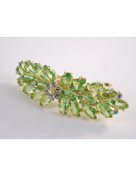 KLAMRA FRANCUSKA DO WŁOSÓW KŁOS Z KAMIENIAMI LOLITA AKCESORIA ZIELONY