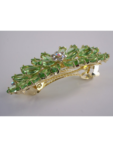 KLAMRA FRANCUSKA DO WŁOSÓW KŁOS Z KAMIENIAMI LOLITA AKCESORIA ZIELONY