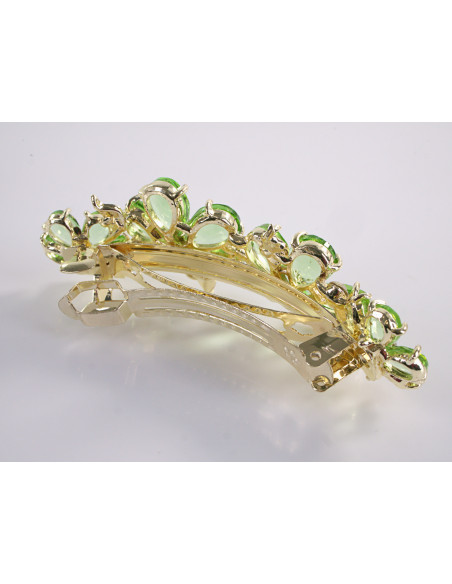 KLAMRA FRANCUSKA DO WŁOSÓW KWIATY Z KAMIENIAMI LOLITA AKCESORIA ZIELONY