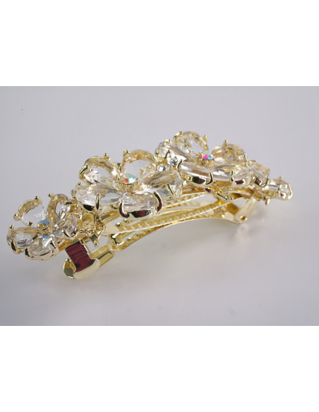 KLAMRA FRANCUSKA DO WŁOSÓW KWIATY Z KAMIENIAMI LOLITA AKCESORIA ECRU