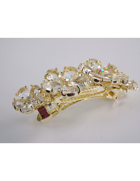 KLAMRA FRANCUSKA DO WŁOSÓW KWIATY Z KAMIENIAMI LOLITA AKCESORIA ECRU