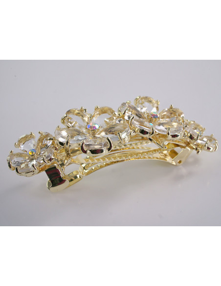 KLAMRA FRANCUSKA DO WŁOSÓW KWIATY Z KAMIENIAMI LOLITA AKCESORIA ECRU