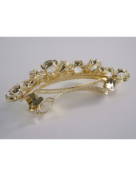 KLAMRA FRANCUSKA DO WŁOSÓW KWIATY Z KAMIENIAMI LOLITA AKCESORIA ECRU