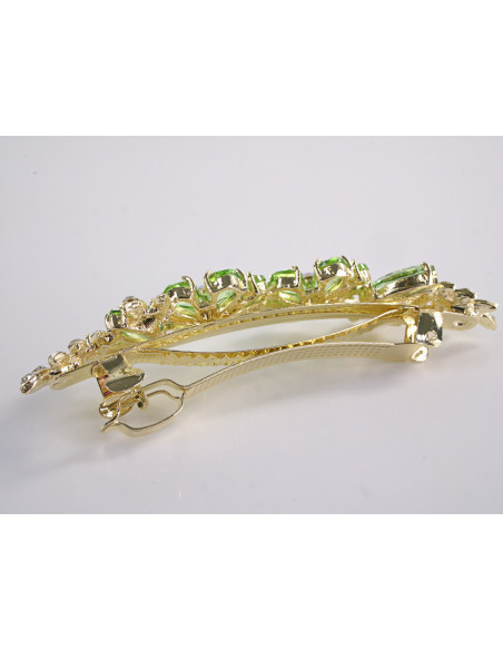 KLAMRA FRANCUSKA DO WŁOSÓW KWIATY Z KAMIENIAMI LOLITA AKCESORIA ZIELONY