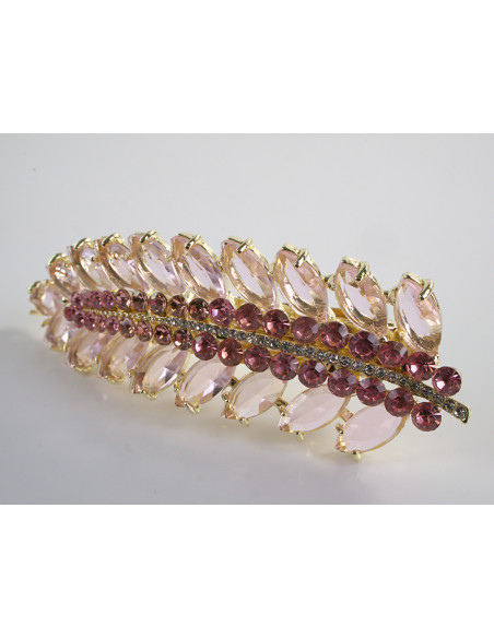 KLAMRA FRANCUSKA DO WŁOSÓW KŁOS Z KAMIENIAMI LOLITA AKCESORIA RÓŻOWY