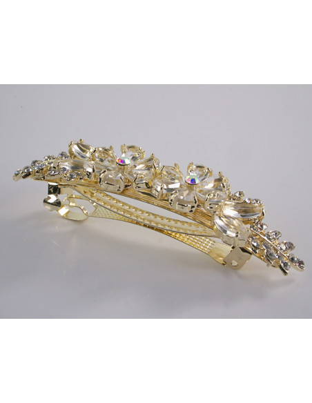 KLAMRA FRANCUSKA DO WŁOSÓW KWIATY Z KAMIENIAMI LOLITA AKCESORIA ECRU