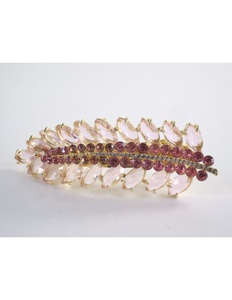 KLAMRA FRANCUSKA DO WŁOSÓW KŁOS Z KAMIENIAMI LOLITA AKCESORIA RÓŻOWY