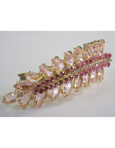 KLAMRA FRANCUSKA DO WŁOSÓW KŁOS Z KAMIENIAMI LOLITA AKCESORIA RÓŻOWY