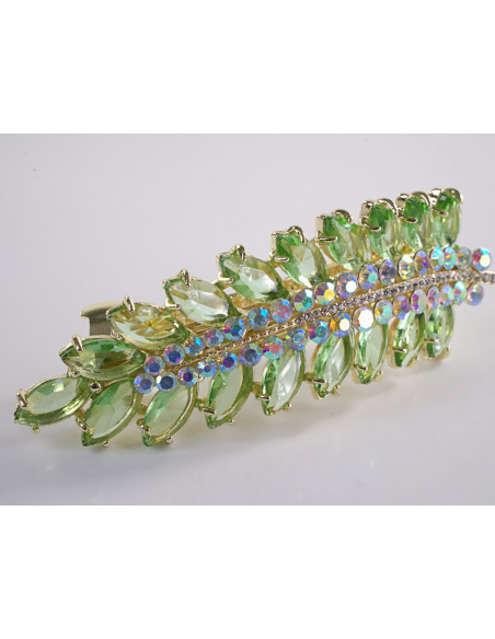 KLAMRA FRANCUSKA DO WŁOSÓW KŁOS Z KAMIENIAMI LOLITA AKCESORIA ZIELONY