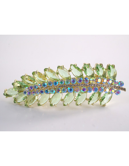 KLAMRA FRANCUSKA DO WŁOSÓW KŁOS Z KAMIENIAMI LOLITA AKCESORIA ZIELONY