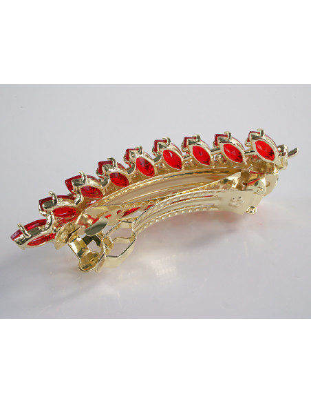 KLAMRA FRANCUSKA DO WŁOSÓW KŁOS Z KAMIENIAMI LOLITA AKCESORIA CZERWONY