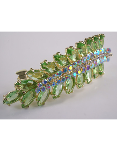 KLAMRA FRANCUSKA DO WŁOSÓW KŁOS Z KAMIENIAMI LOLITA AKCESORIA ZIELONY